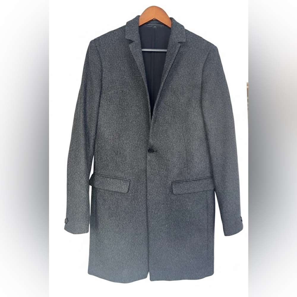 Allsaints Mens Hargrove Slim Fit Coat - Charcoal Grey